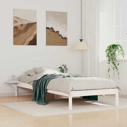 Postelový Rám S Nočními Stolky Bílá 90 X 210 Cm