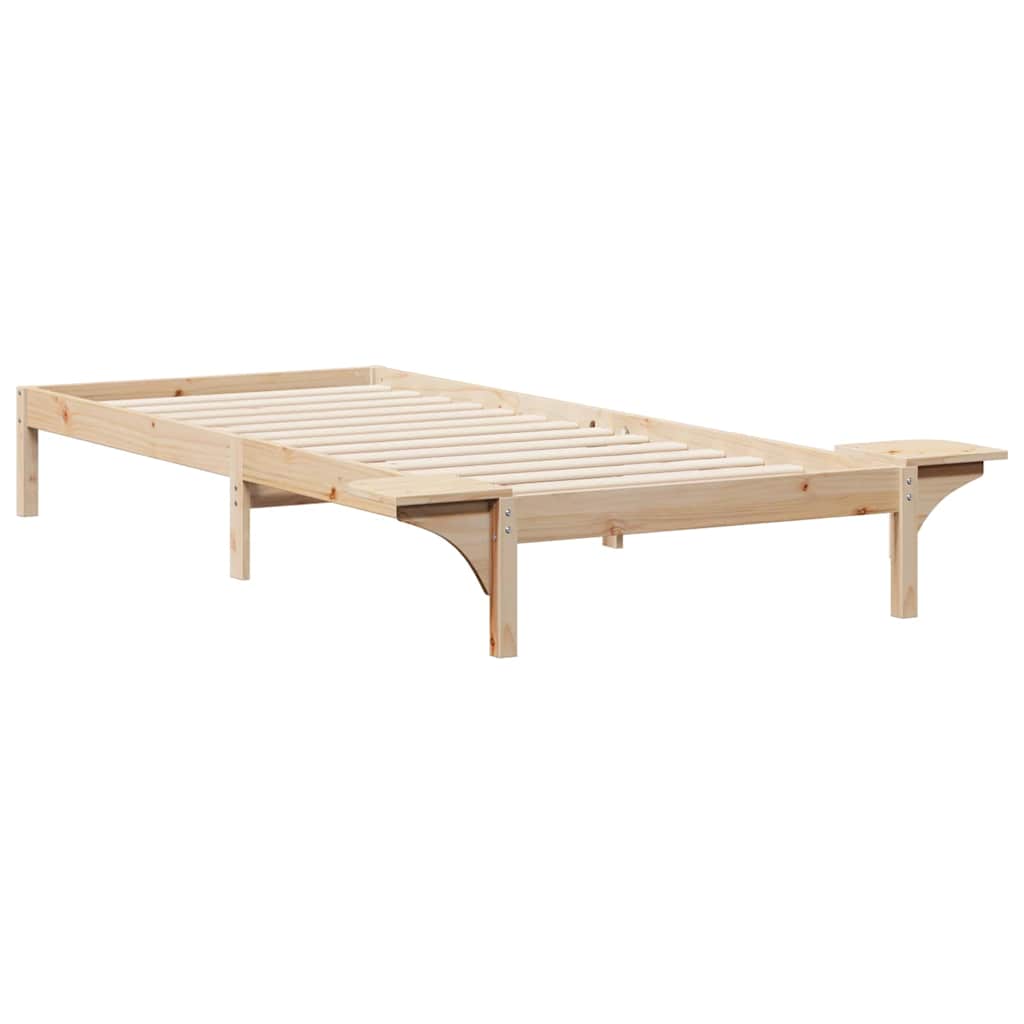Postelový Rám S Nočními Stolky Přírodní 100 X 210 Cm
