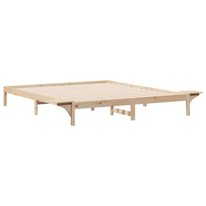 Postelový Rám S Nočními Stolky Přírodní 180 X 210 Cm