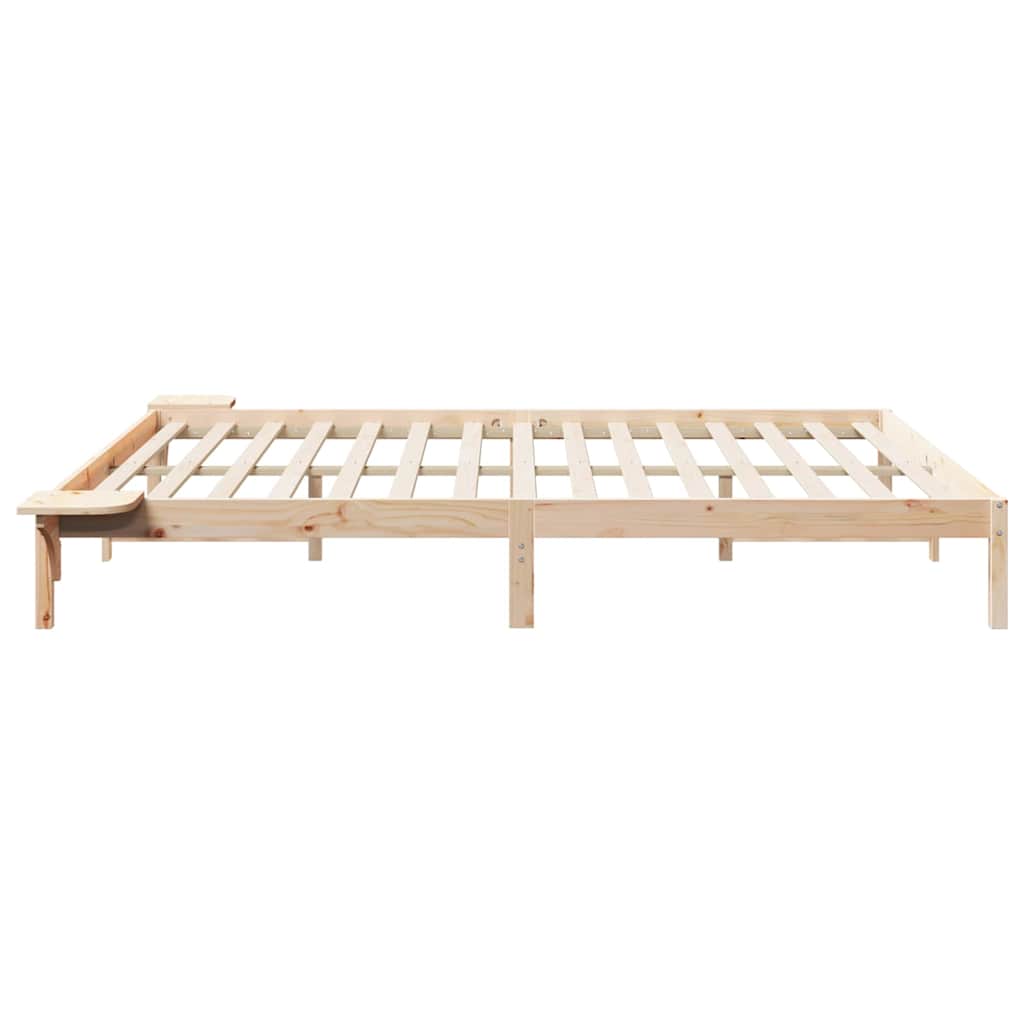 Postelový Rám S Nočními Stolky Přírodní 180 X 210 Cm