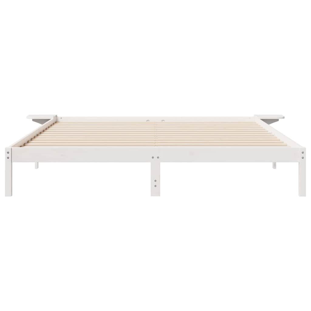 Postelový Rám S Nočními Stolky Bílá 180 X 210 Cm