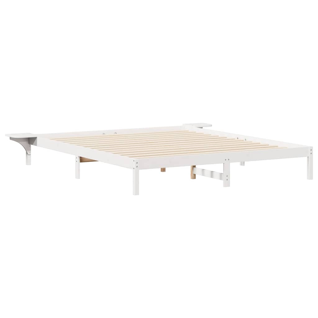 Postelový Rám S Nočními Stolky Bílá 200 X 210 Cm