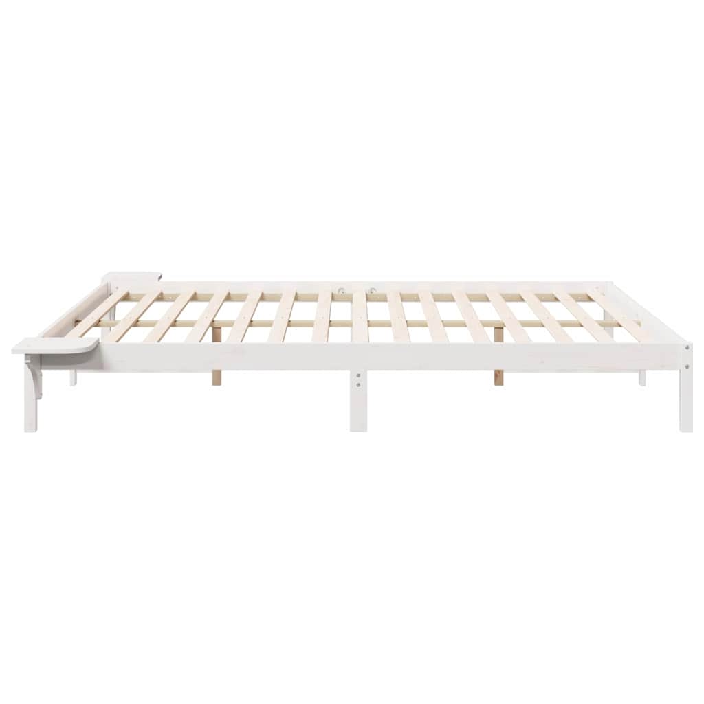 Postelový Rám S Nočními Stolky Bílá 200 X 210 Cm