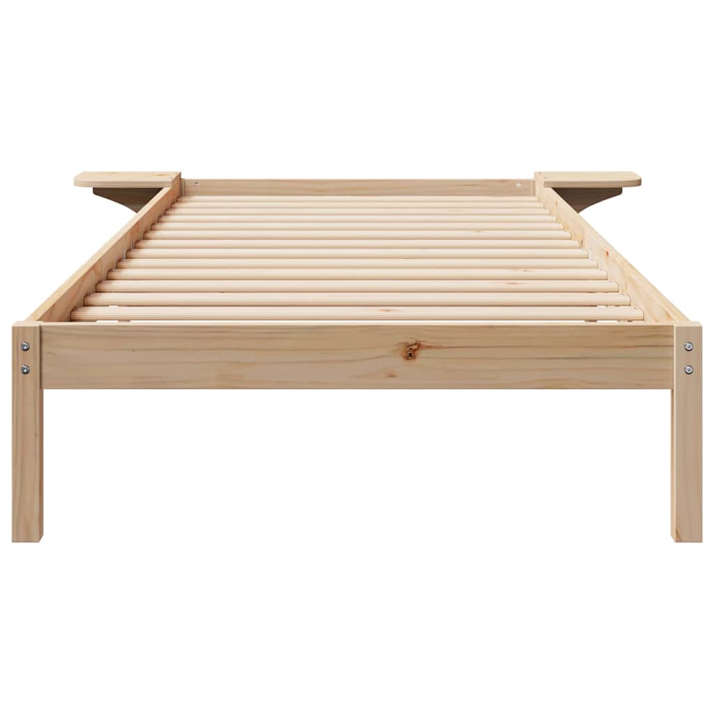 Postelový Rám S Nočními Stolky Přírodní 80 X 220 Cm
