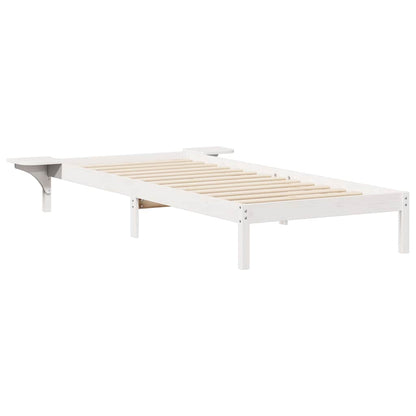 Postelový Rám S Nočními Stolky Bílá 80 X 220 Cm
