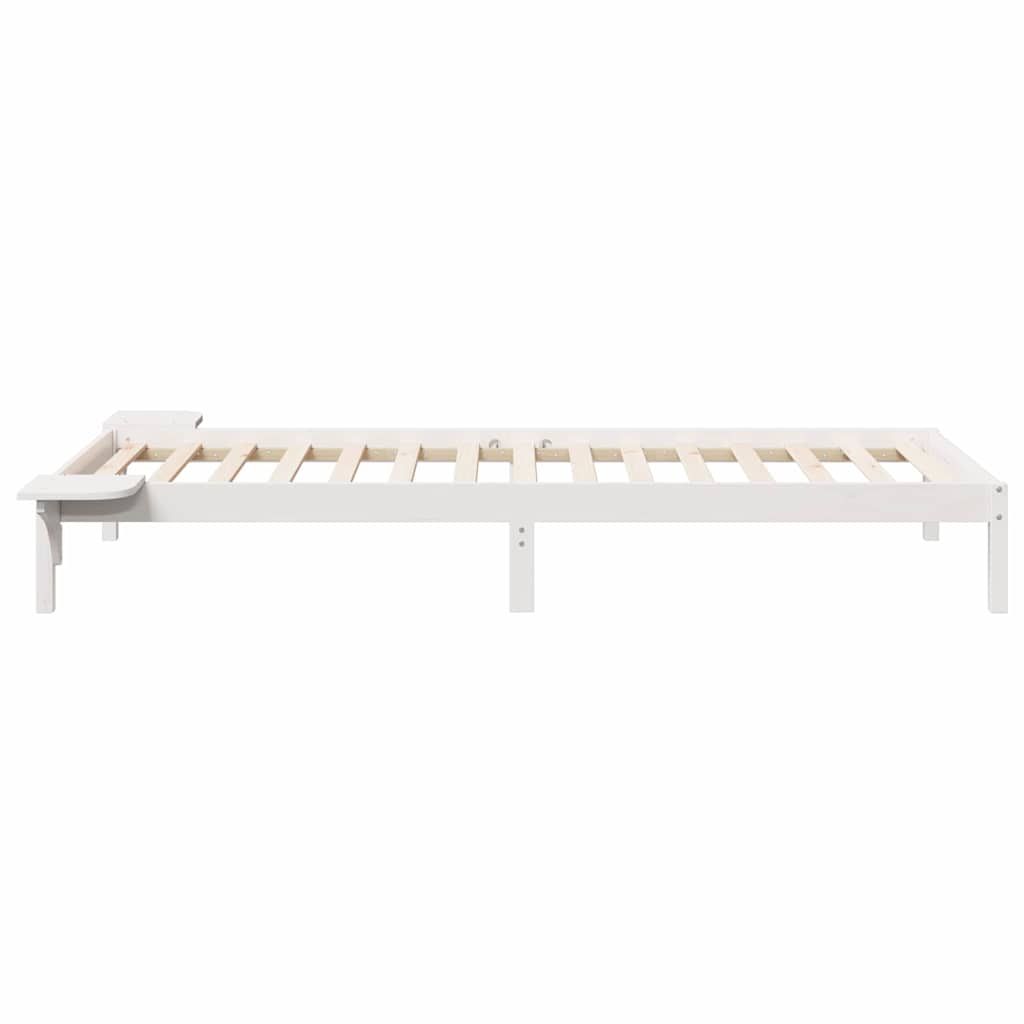 Postelový Rám S Nočními Stolky Bílá 80 X 220 Cm