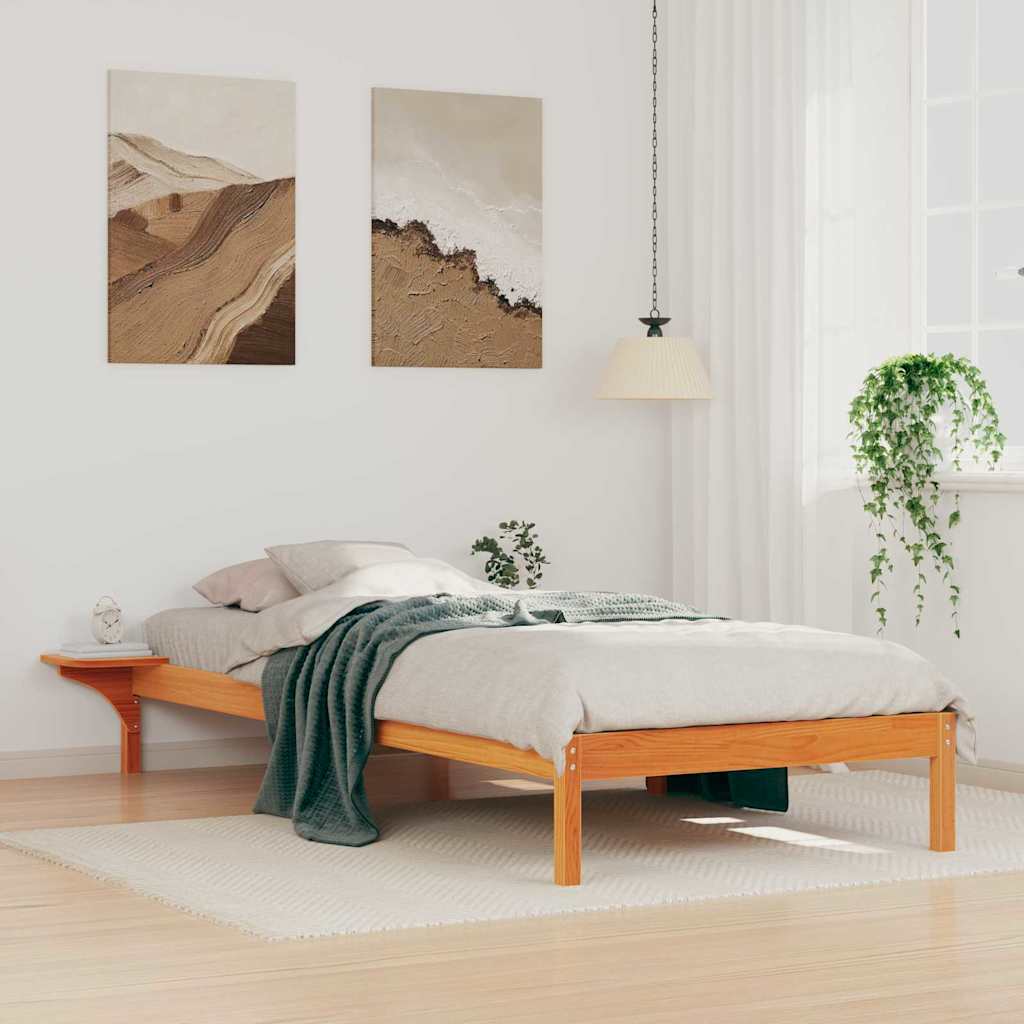 Postelový Rám S Nočními Stolky Voskově Hnědá 90 X 220 Cm