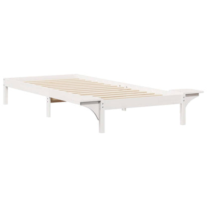 Postelový Rám S Nočními Stolky Bílá 100 X 220 Cm