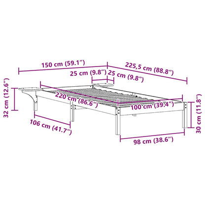 Postelový Rám S Nočními Stolky Bílá 100 X 220 Cm