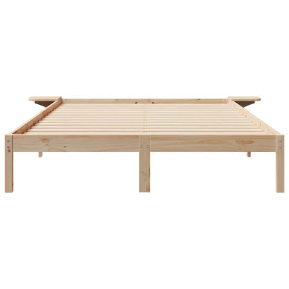 Postelový Rám S Nočními Stolky Přírodní 140 X 220 Cm