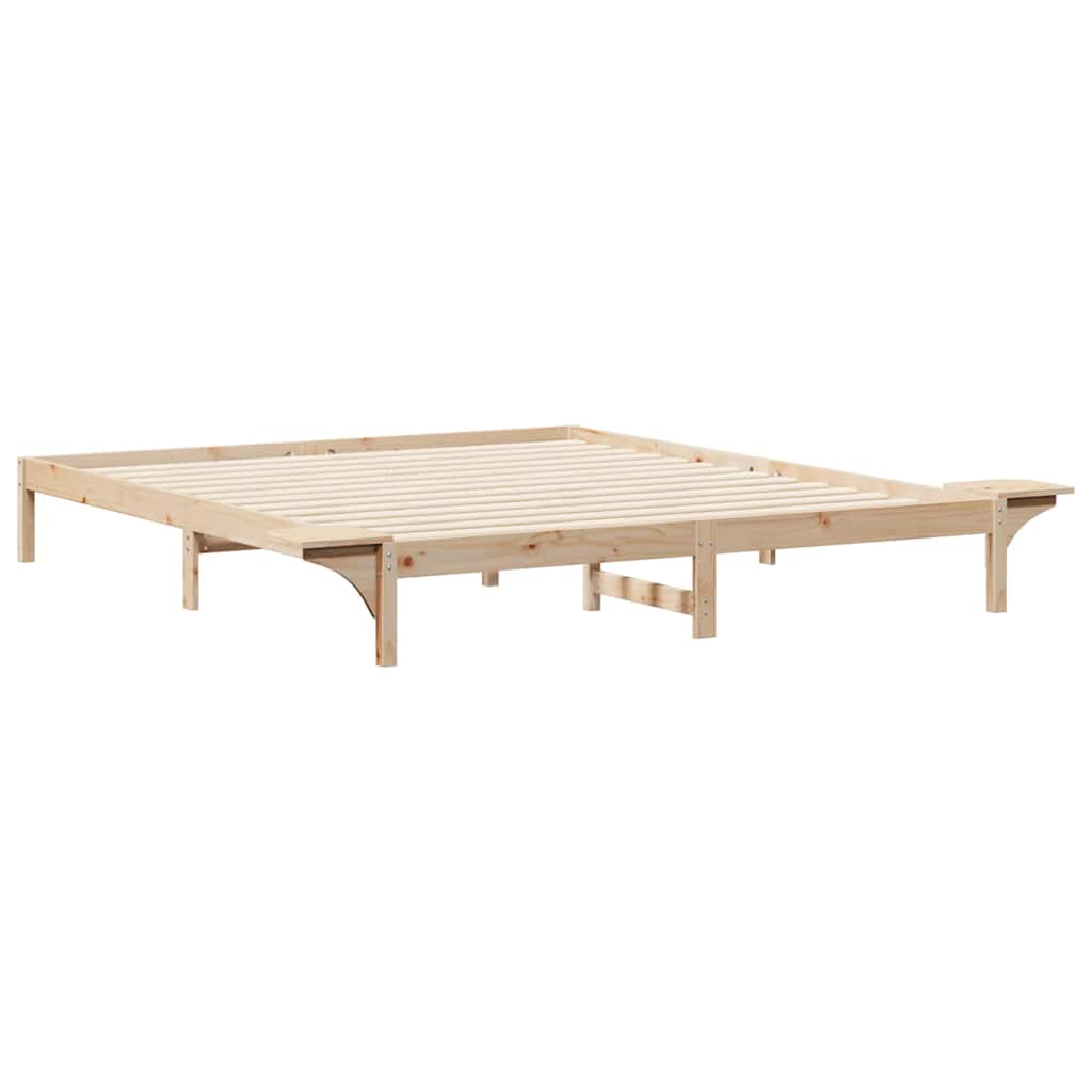 Postelový Rám S Nočními Stolky Přírodní 180 X 220 Cm