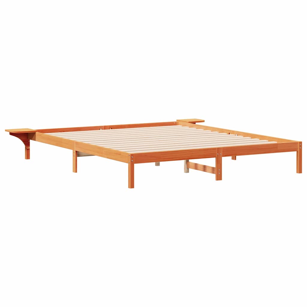 Postelový Rám S Nočními Stolky Voskově Hnědá 180 X 220 Cm