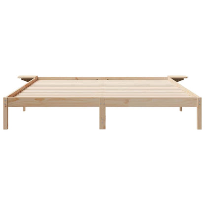 Postelový Rám S Nočními Stolky Přírodní 200 X 220 Cm
