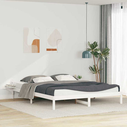 Postelový Rám S Nočními Stolky Bílá 200 X 220 Cm