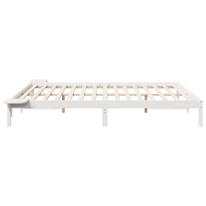 Postelový Rám S Nočními Stolky Bílá 200 X 220 Cm