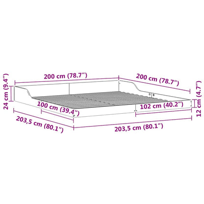 Rám Postele Voskově Hnědá 200 X 200 Cm Masivní Borové Dřevo