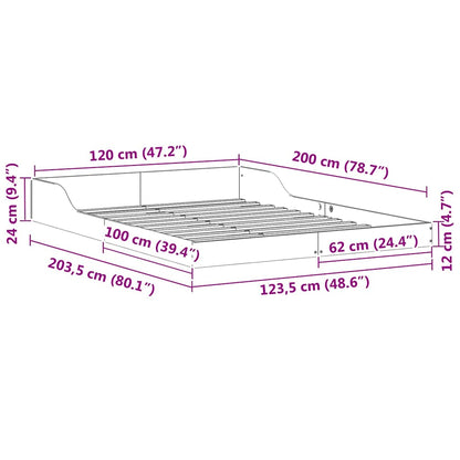 Rám Postele Voskově Hnědá 120 X 200 Cm Masivní Borové Dřevo