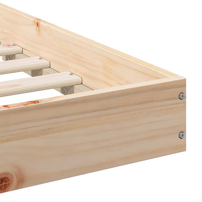 Rám Postele Přírodní 100 X 200 Cm Masivní Borové Dřevo