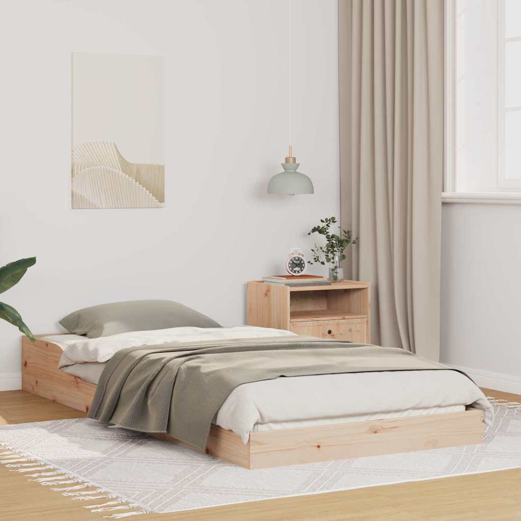 Rám Postele Přírodní 100 X 200 Cm Masivní Borové Dřevo