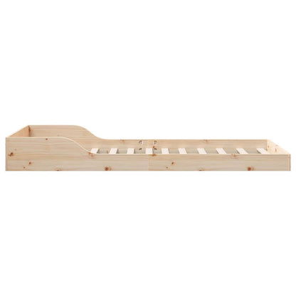 Rám Postele Přírodní 100 X 200 Cm Masivní Borové Dřevo