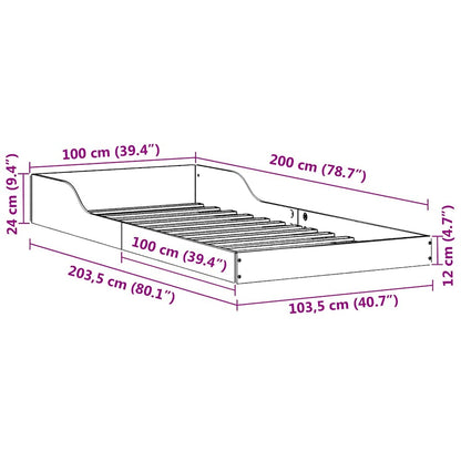 Rám Postele Voskově Hnědá 100 X 200 Cm Masivní Borové Dřevo