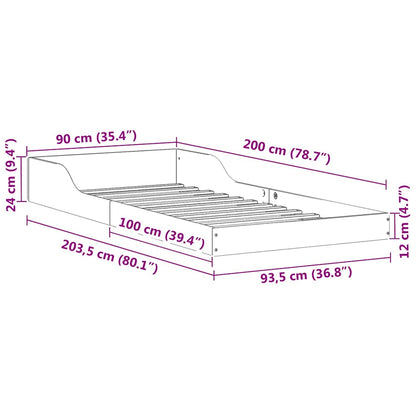Rám Postele Voskově Hnědá 90 X 200 Cm Masivní Borové Dřevo