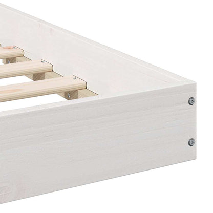 Rám Postele Bílá 75 X 190 Cm Masivní Borové Dřevo