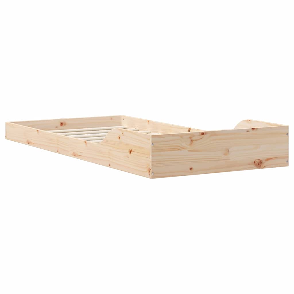 Rám Postele Přírodní 80 X 210 Cm Masivní Borové Dřevo