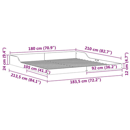 Rám Postele Hnědá 180 X 210 Cm Masivní Borové Dřevo