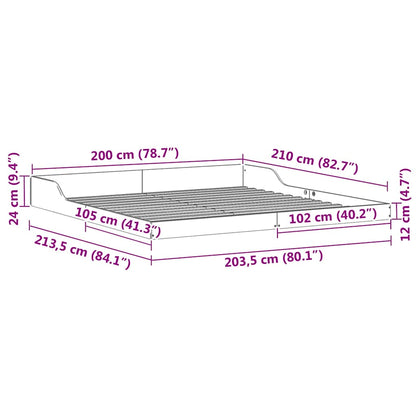 Rám Postele Bílá 200 X 210 Cm Masivní Borové Dřevo
