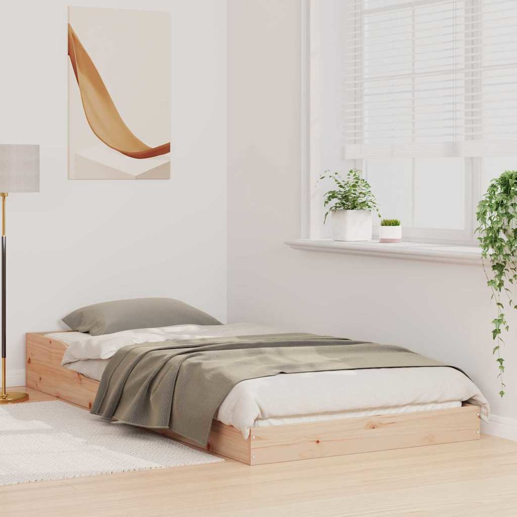 Rám Postele Přírodní 80 X 220 Cm Masivní Borové Dřevo
