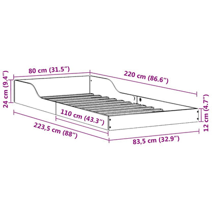 Rám Postele Voskově Hnědá 80 X 220 Cm Masivní Borové Dřevo