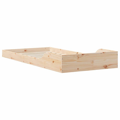 Rám Postele Přírodní 100 X 220 Cm Masivní Borové Dřevo