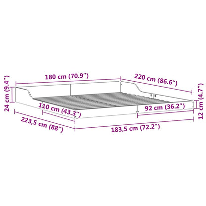 Rám Postele Bílá 180 X 220 Cm Masivní Borové Dřevo