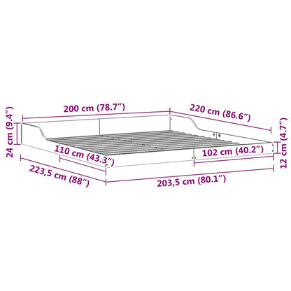 Rám Postele Bílá 200 X 220 Cm Masivní Borové Dřevo