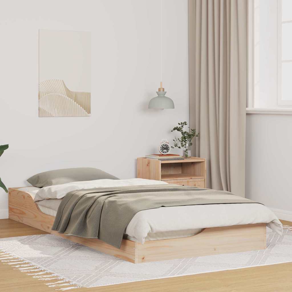 Rám Postele Hnědá 100 X 200 Cm Masivní Borové Dřevo