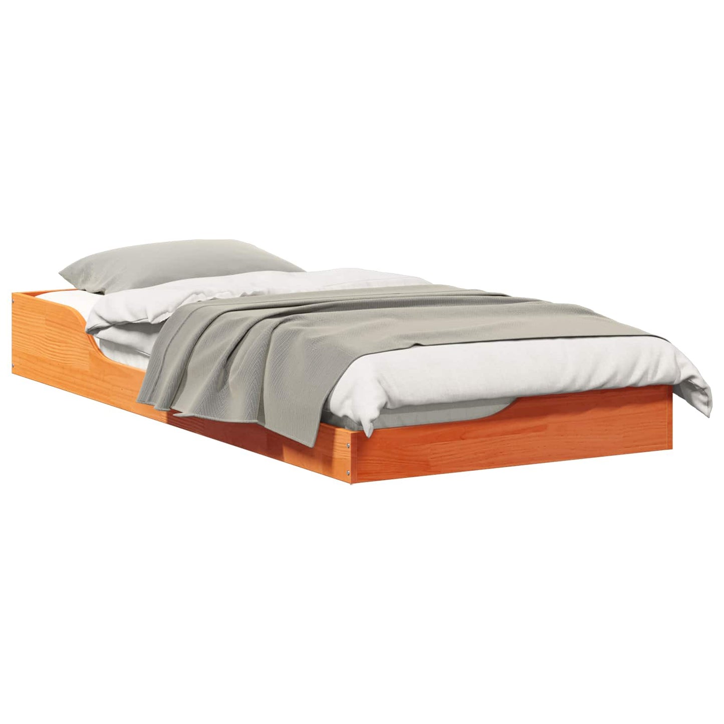 Rám Postele Voskově Hnědá 100 X 200 Cm Masivní Borové Dřevo