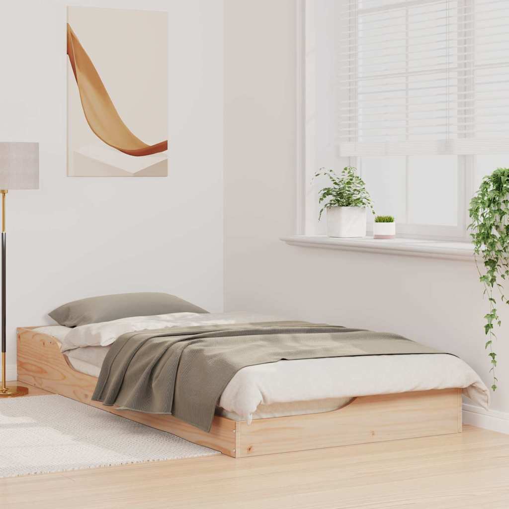 Rám Postele Hnědá 80 X 200 Cm Masivní Borové Dřevo