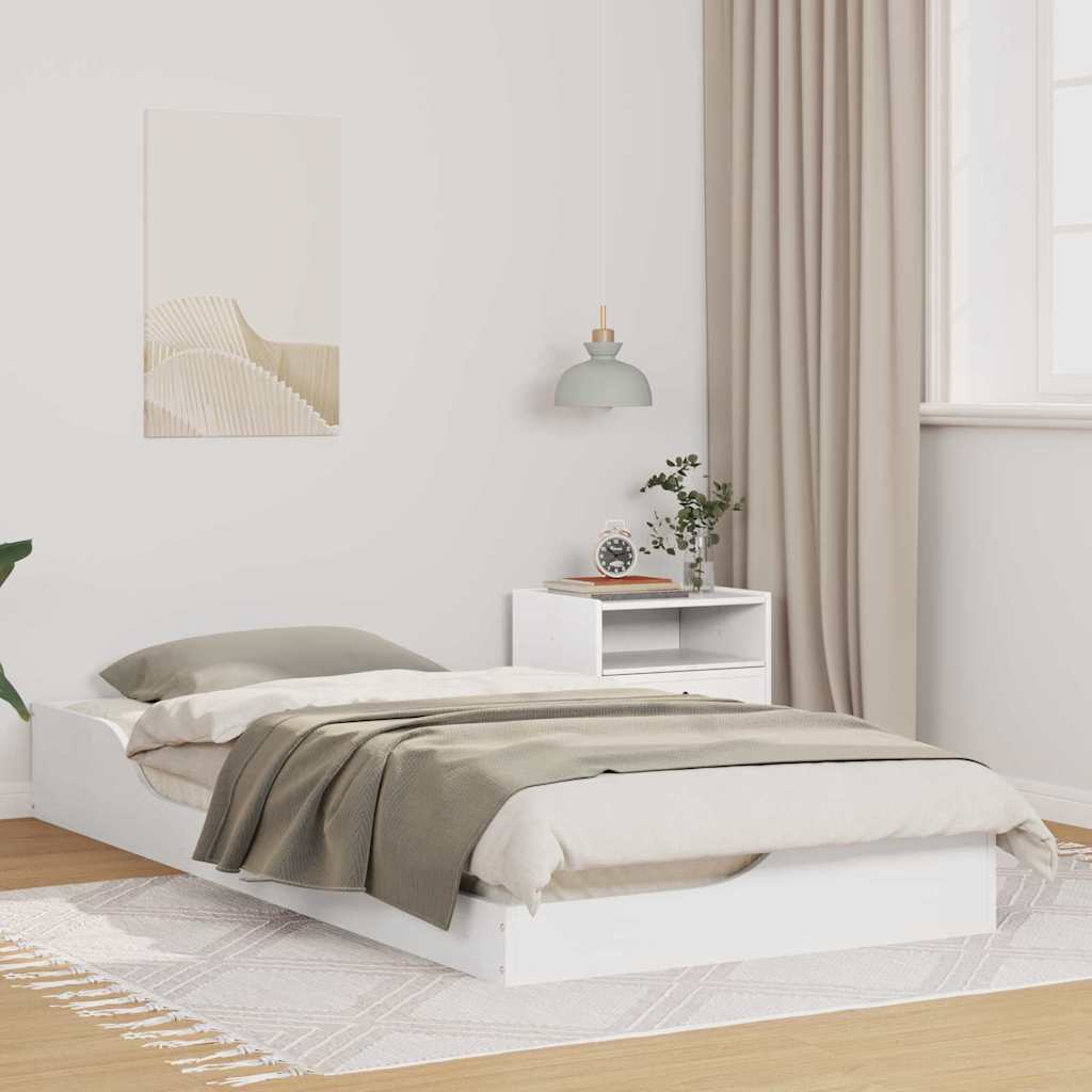 Rám Postele Bílá 80 X 200 Cm Masivní Borové Dřevo