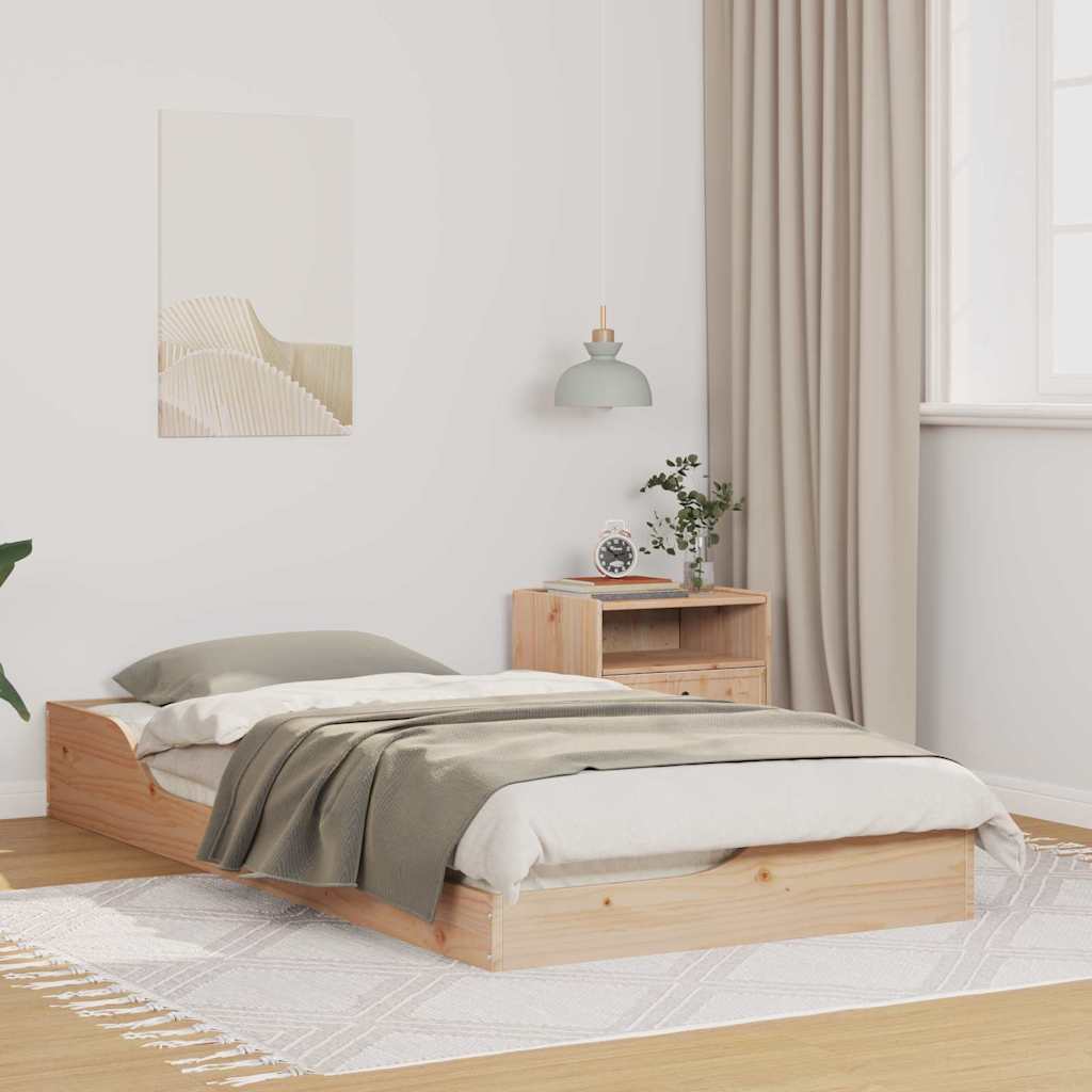 Rám Postele Hnědá 75 X 190 Cm Masivní Borové Dřevo