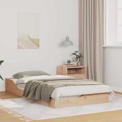 Rám Postele Hnědá 75 X 190 Cm Masivní Borové Dřevo