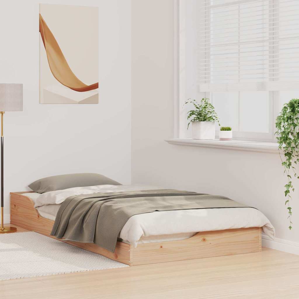 Rám Postele Hnědá 75 X 190 Cm Masivní Borové Dřevo