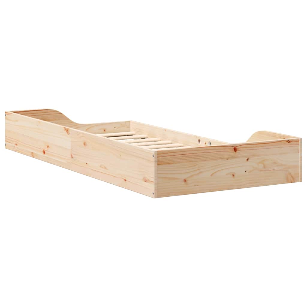 Rám Postele Hnědá 75 X 190 Cm Masivní Borové Dřevo