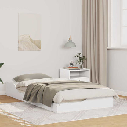 Rám Postele Bílá 75 X 190 Cm Masivní Borové Dřevo