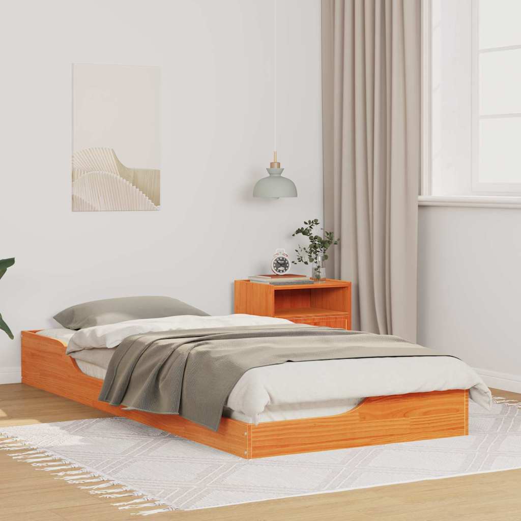 Rám Postele Voskově Hnědá 80 X 210 Cm Masivní Borové Dřevo