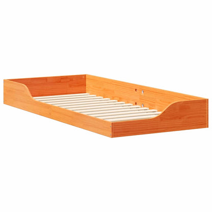Rám Postele Voskově Hnědá 80 X 210 Cm Masivní Borové Dřevo