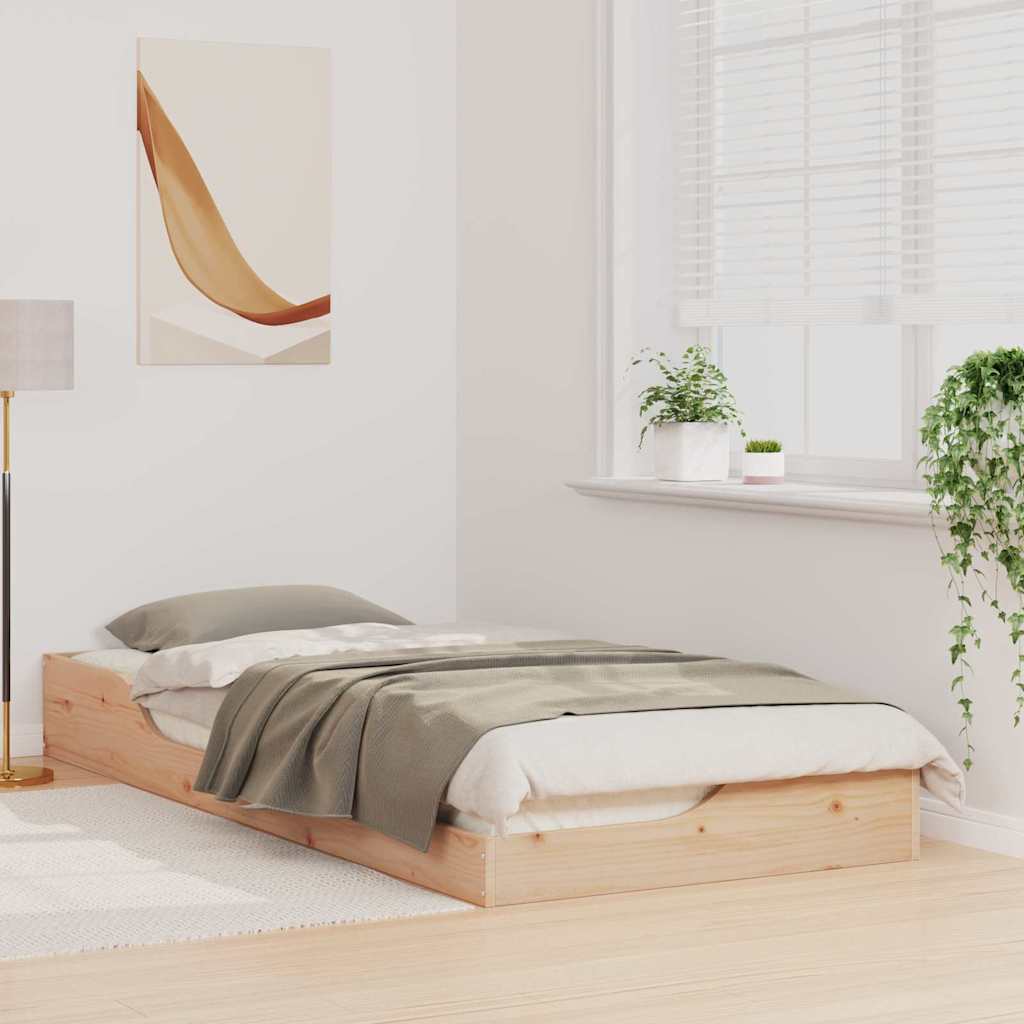 Rám Postele Hnědá 90 X 210 Cm Masivní Borové Dřevo