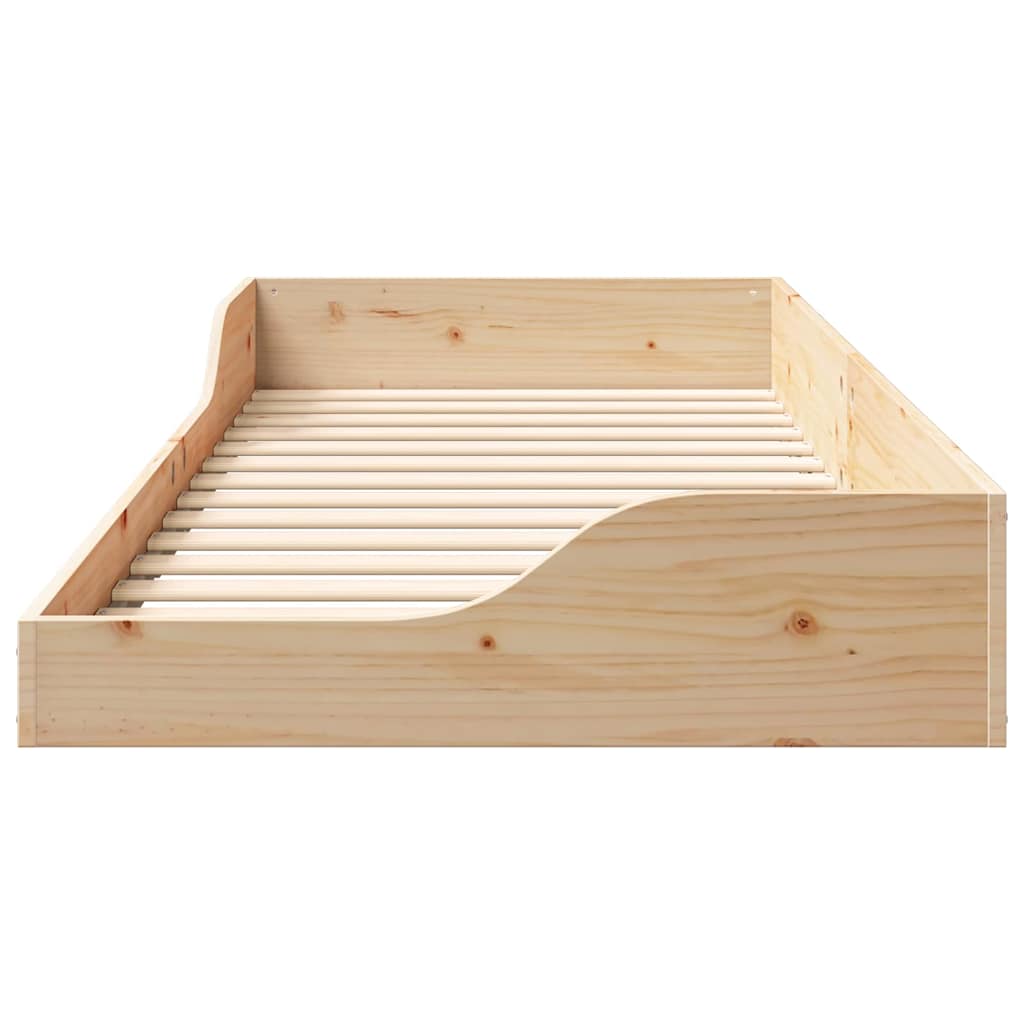 Rám Postele Hnědá 90 X 210 Cm Masivní Borové Dřevo