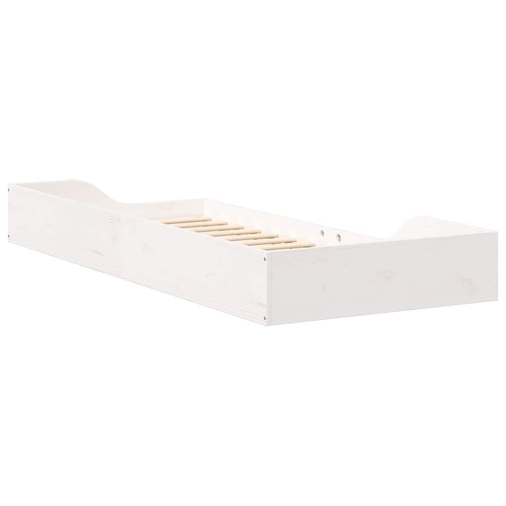 Rám Postele Bílá 90 X 210 Cm Masivní Borové Dřevo