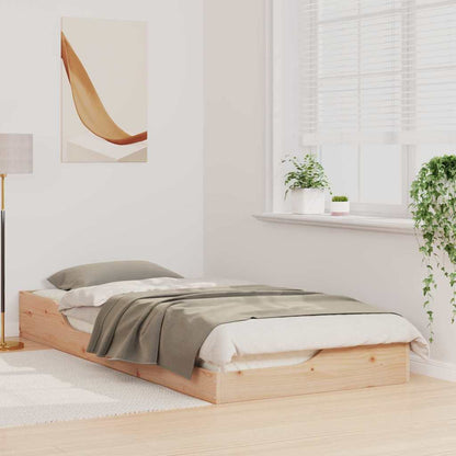 Rám Postele Hnědá 100 X 210 Cm Masivní Borové Dřevo